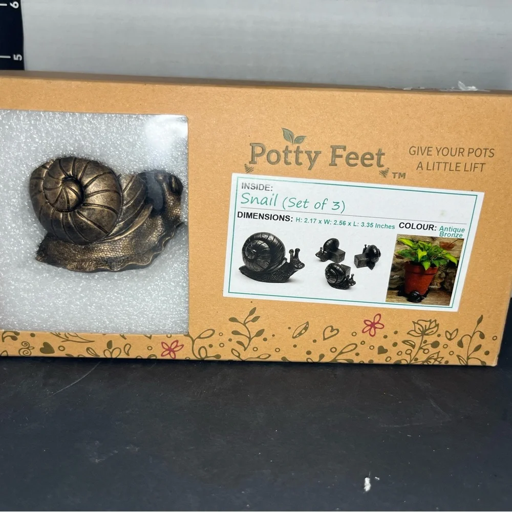 Snail Plant Pot Feet - Bronze